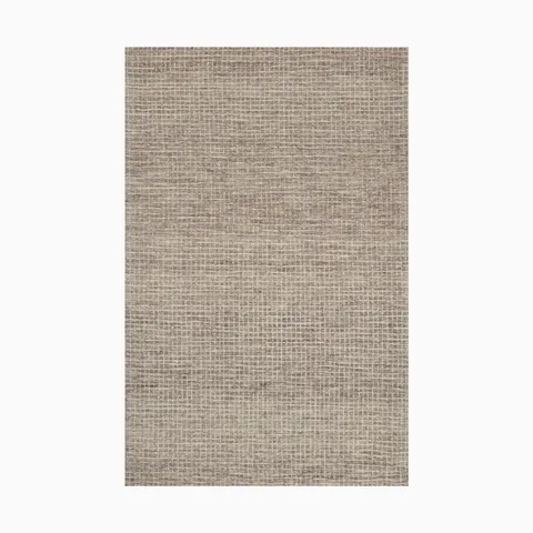 Transitional hooked wool rug in mushroom brown, blending traditional craftsmanship with modern durability for long-lasting comfort.