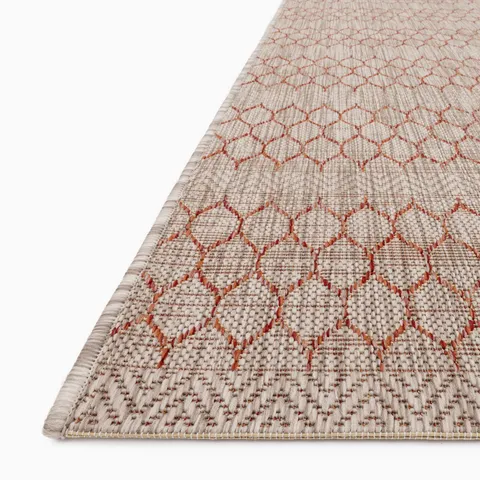 Marroway 2'2" x 3'9" Indoor/Outdoor Rug in Beige / Rust