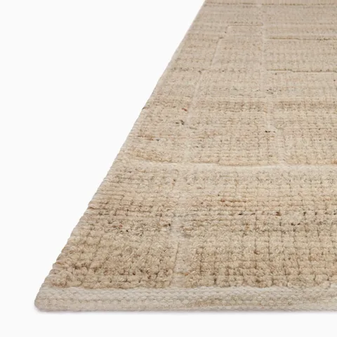 Linton 5'6" x 8'6" Wool Blend Hand Loomed Rug in Natural