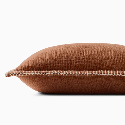 Merelle 13" x 21" Polyester Pillow in Terracotta