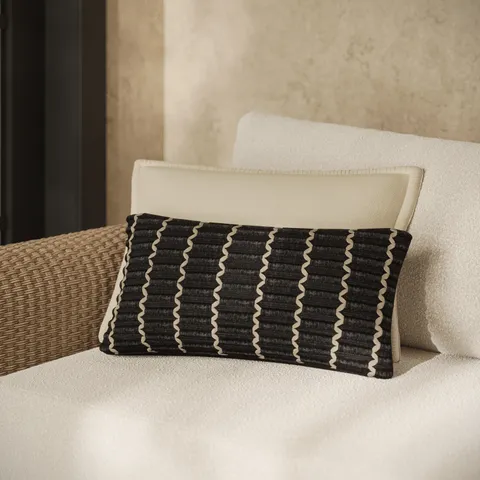 Marisette 12" x 27" Polyester Pillow in Black