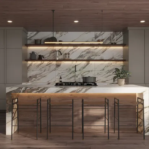 Aniston 12 x 24 Matte Porcelain Tile in Calacatta Viola