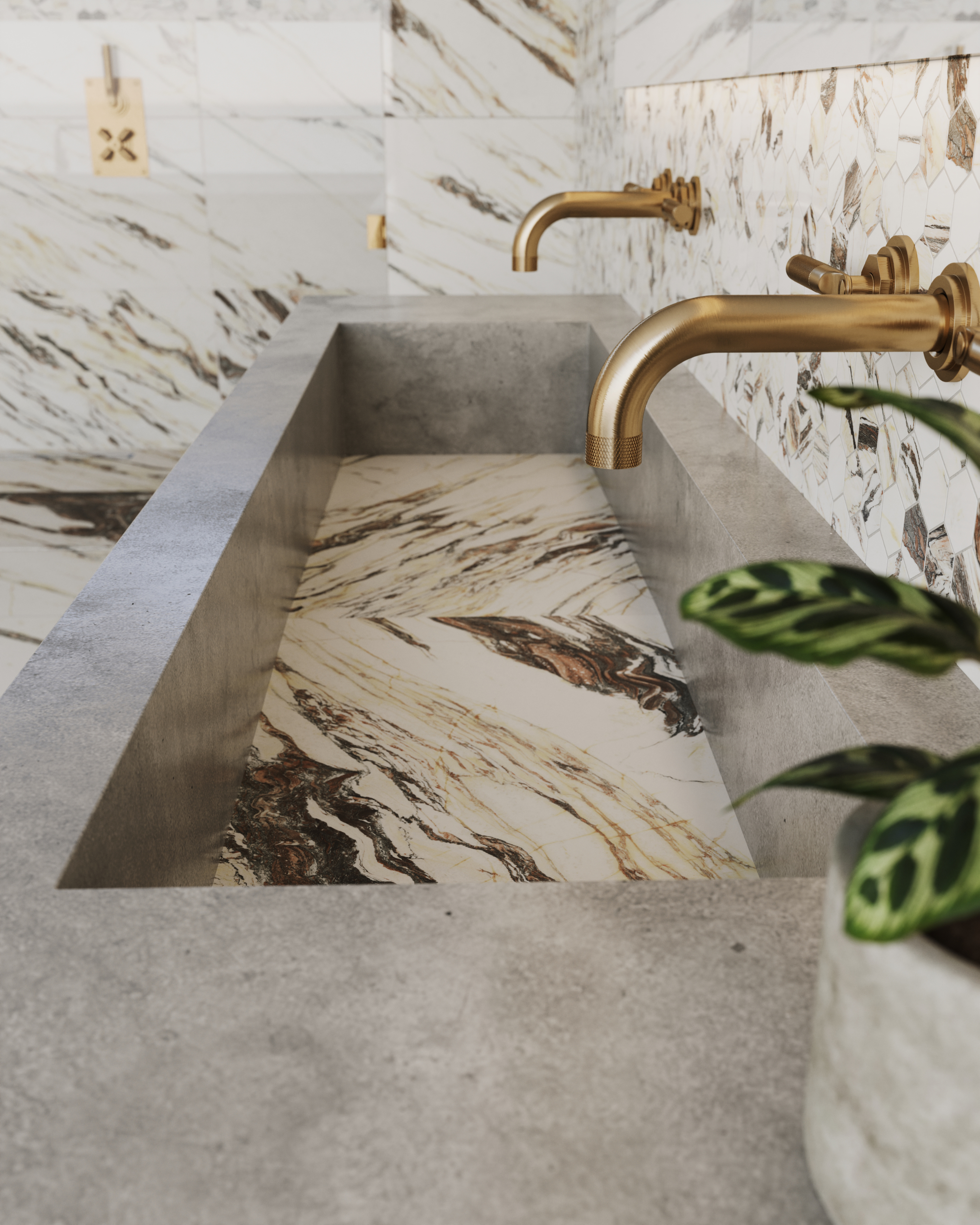 115×212 ホワイトベージュ　ボタニカルメダリオン Aniston 12 x 24 Matte Porcelain Tile in Calacatta Viola | Edward
