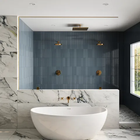 Aniston 24 x 48 Matte Porcelain Tile in Calacatta Antico