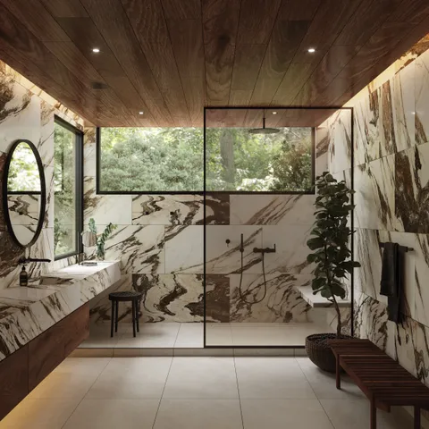 Aniston 24 x 48 Polished Porcelain Tile in Calacatta Viola