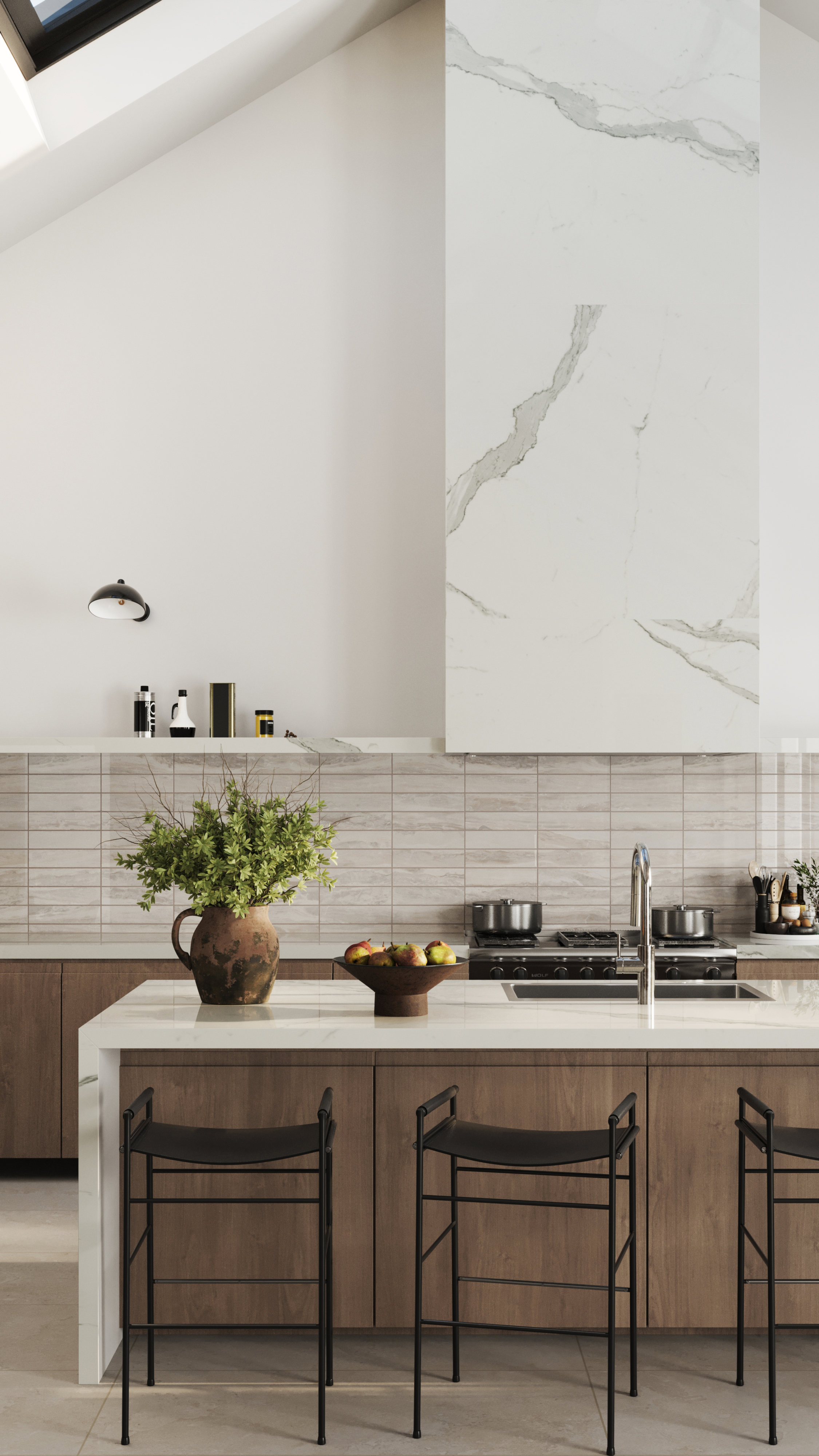Tatum 24 x 48 Matte Porcelain Tile in Cross-Cut Sand | Edward Martin
