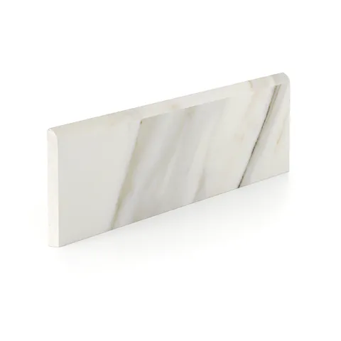 Aniston 3 x 12 Matte Porcelain Bullnose Tile in Calacatta Cremo