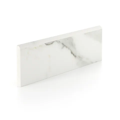 Aniston 3 x 12 Polished Porcelain Bullnose Tile in Calacatta Top