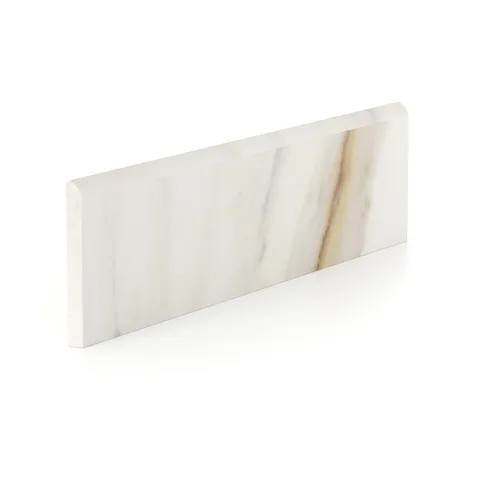 Aniston 3 x 12 Polished Porcelain Bullnose Tile in Calacatta Cremo