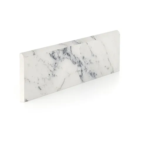Aniston 3 x 12 Polished Porcelain Bullnose Tile in Calacatta Antico