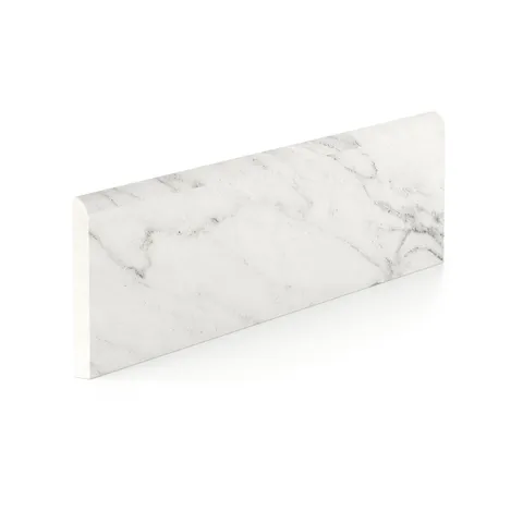 Aniston 3 x 12 Polished Porcelain Bullnose Tile in Calacatta Quartzite