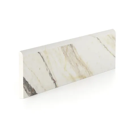 Aniston 3 x 12 Polished Porcelain Bullnose Tile in Calacatta Viola