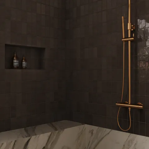 Aniston 2 x 2 Matte Porcelain Mosaic Tile in Calacatta Cremo