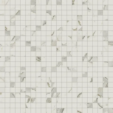 Aniston 2 x 2 Polished Porcelain Mosaic Tile in Calacatta Top