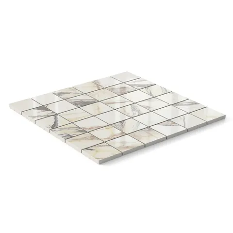Aniston 2 x 2 Polished Porcelain Mosaic Tile in Calacatta Viola