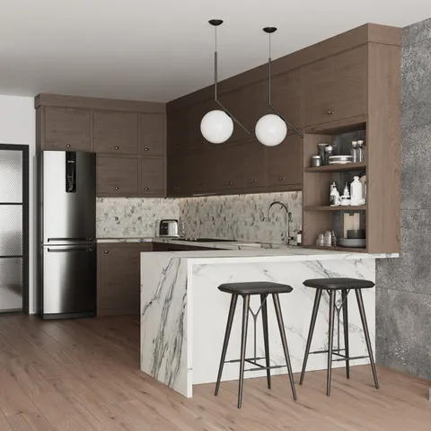 Aniston 2 x 2 Matte Porcelain Hexagon Mosaic Tile in Calacatta Antico
