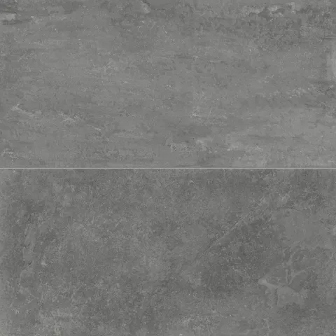 Wren 24x48 charcoal porcelain tiles with a matte finish, featuring rich textured tones and subtle veining for a bold, modern design.