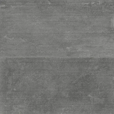 Dark charcoal Wren 24x48 chiseled porcelain tiles with a textured finish, showcasing subtle tonal variations for a modern, industrial aesthetic.