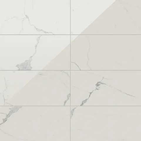 Leona 12 x 24 Polished Porcelain Tile in Calacatta