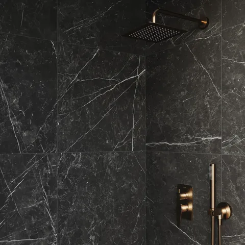 Leona 24 x 24 Polished Porcelain Tile in Nero Marquina