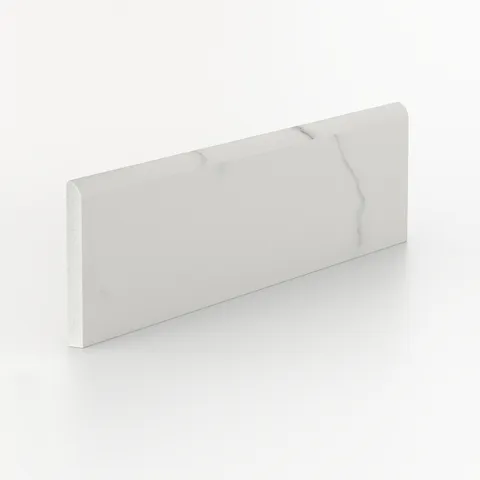 Leona 3 x 12 Matte Porcelain Bullnose Tile in Calacatta