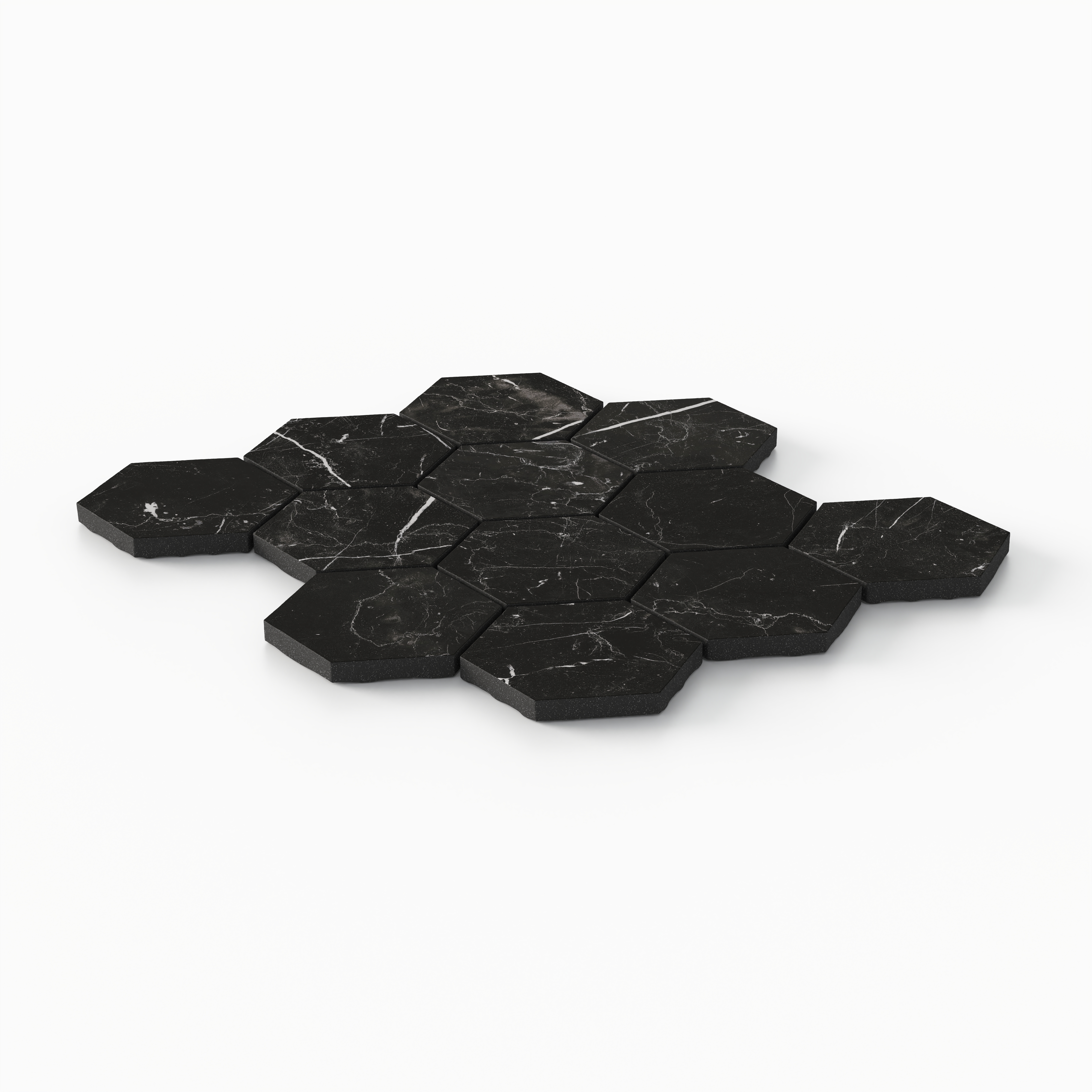 Leona 3 x 3 Matte Porcelain Hexagon Mosaic Tile in Nero Marquina