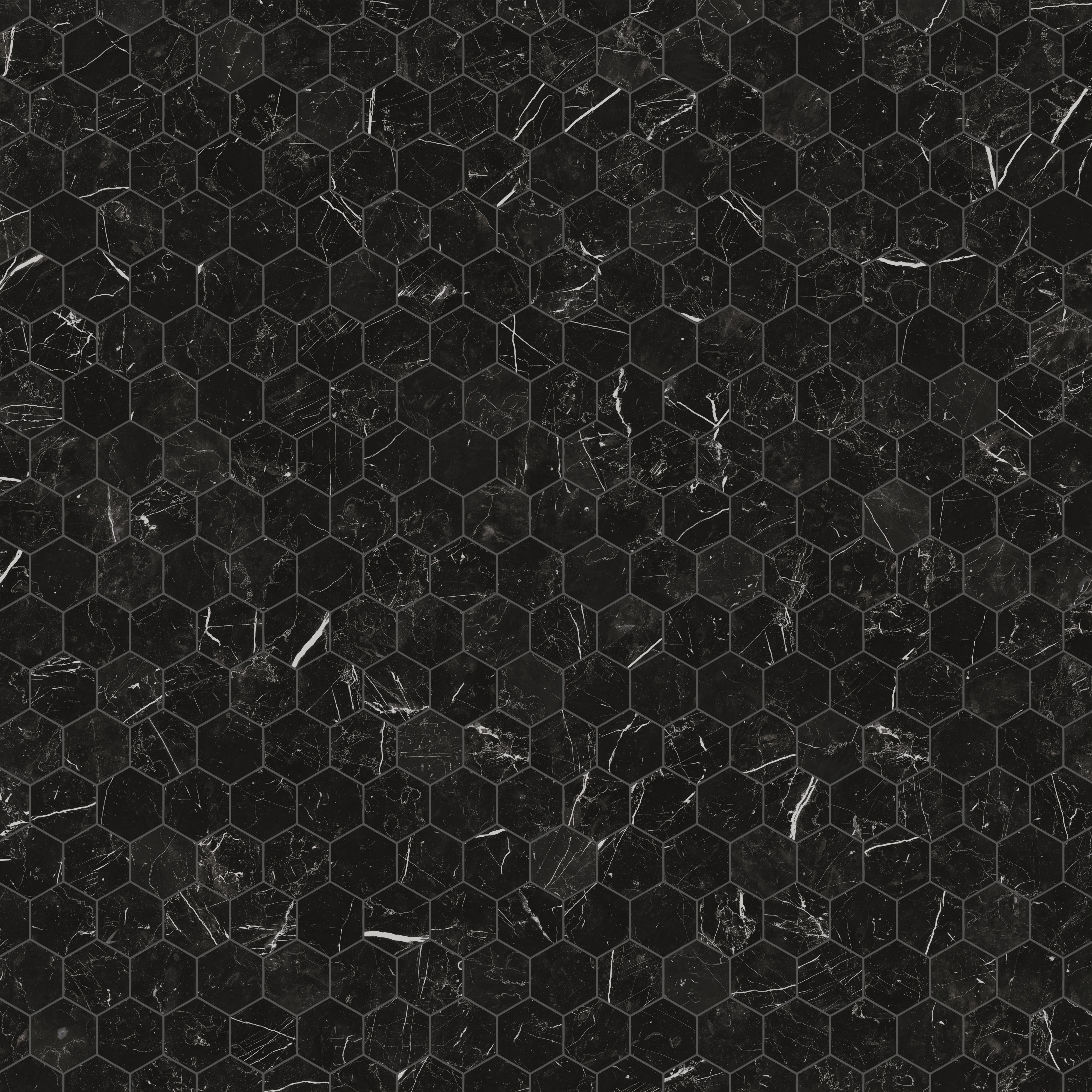 Leona 3 x 3 Matte Porcelain Hexagon Mosaic Tile in Nero Marquina