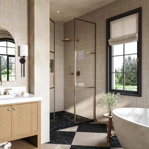 Leona 3 x 3 Matte Porcelain Hexagon Mosaic Tile in Nero Marquina