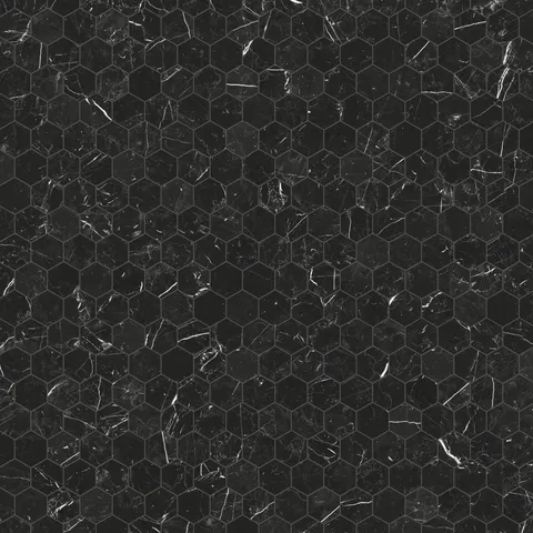 Leona 3 x 3 Polished Porcelain Hexagon Mosaic Tile in Nero Marquina