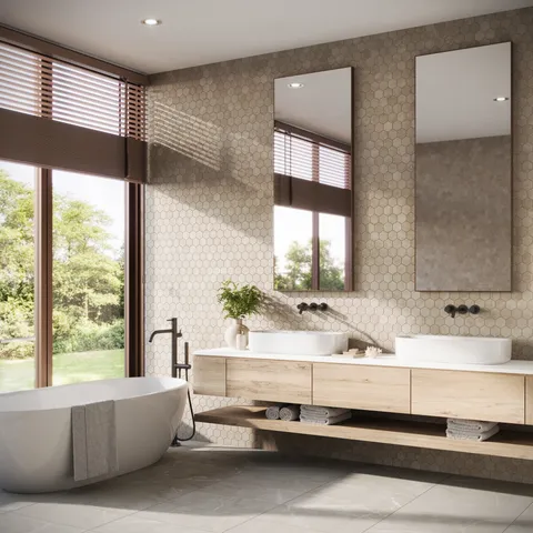Leona 3 x 3 Matte Porcelain Hexagon Mosaic Tile in Marfil