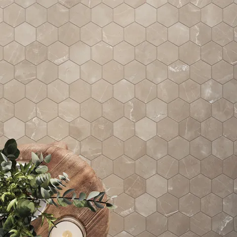 Leona 3 x 3 Matte Porcelain Hexagon Mosaic Tile in Amani Bronze