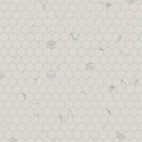 Leona 3 x 3 Polished Porcelain Hexagon Mosaic Tile in Calacatta