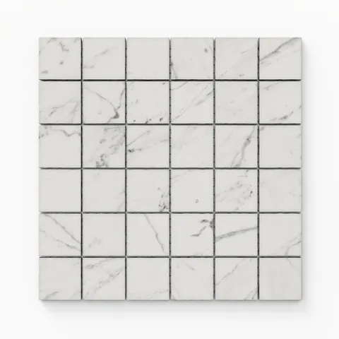 Blair 2 x 2 Matte Porcelain Mosaic Tile in White Carrara