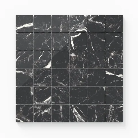 Blair 2 x 2 Polished Porcelain Mosaic Tile in Marmo Black