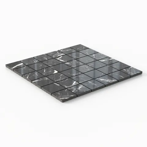Blair 2 x 2 Polished Porcelain Mosaic Tile in Marmo Black
