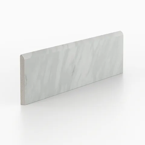 Blair 3 x 12 Matte Porcelain Bullnose Tile in Volakas White