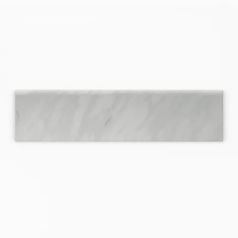 Blair 3 x 12 Matte Porcelain Bullnose Tile in Volakas White