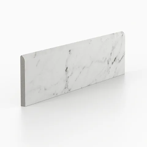 Blair 3 x 12 Matte Porcelain Bullnose Tile in White Carrara