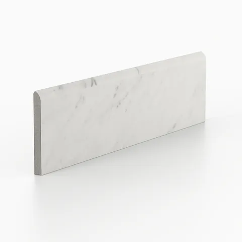 Blair 3 x 12 Polished Porcelain Bullnose Tile in White Carrara