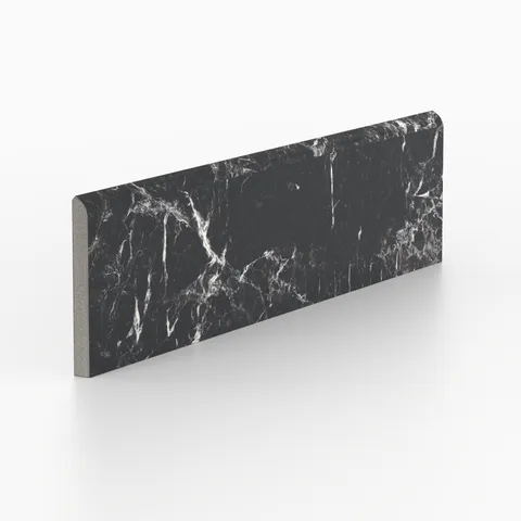 Blair 3 x 12 Polished Porcelain Bullnose Tile in Marmo Black