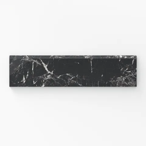 Blair 3 x 12 Polished Porcelain Bullnose Tile in Marmo Black