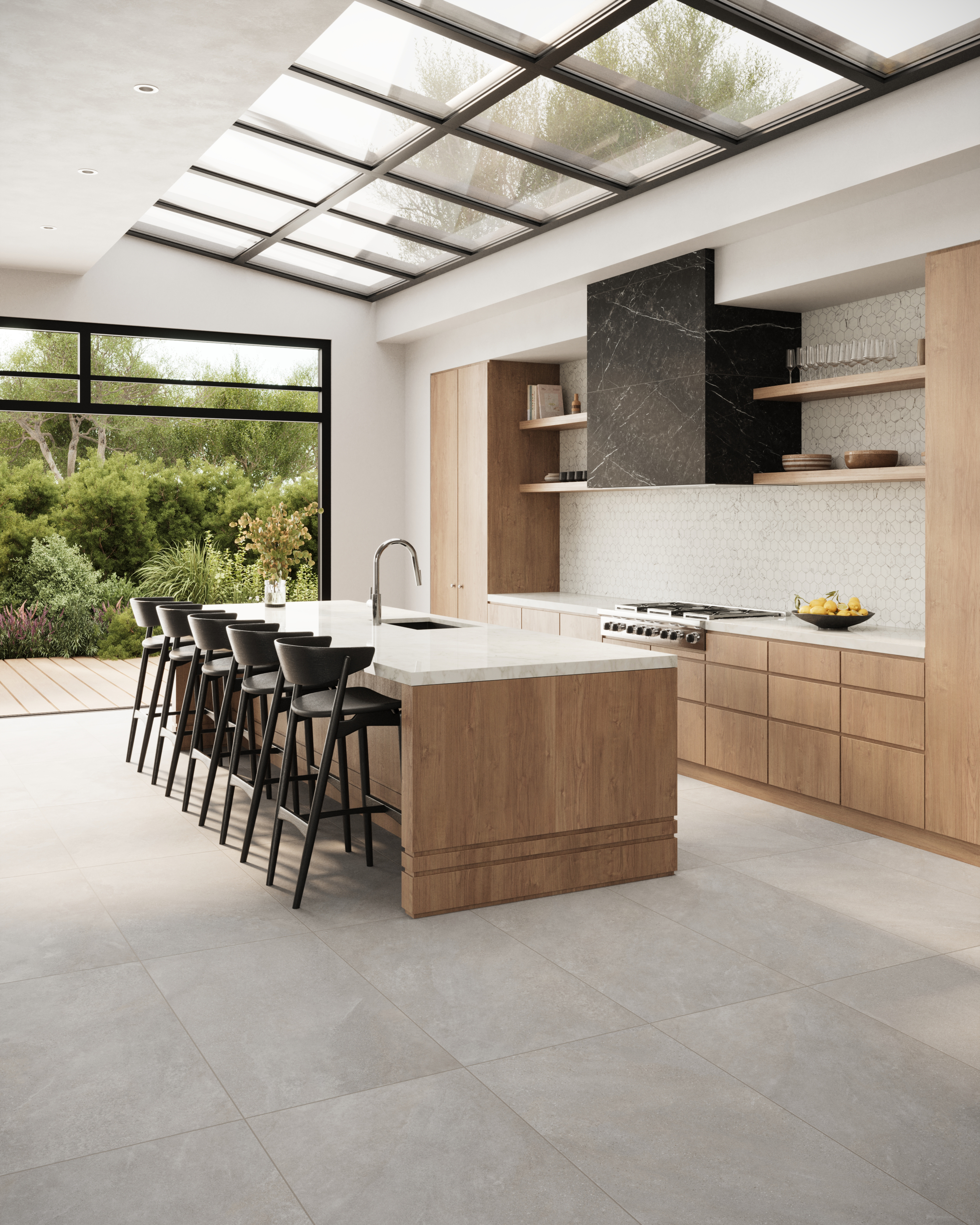 Leona 24 x 48 Matte Porcelain Tile in Nero Marquina | Edward Martin