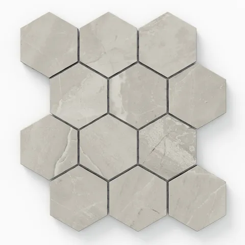 Blair 3 x 3 Matte Porcelain Hexagon Mosaic Tile in Oniciata Beige