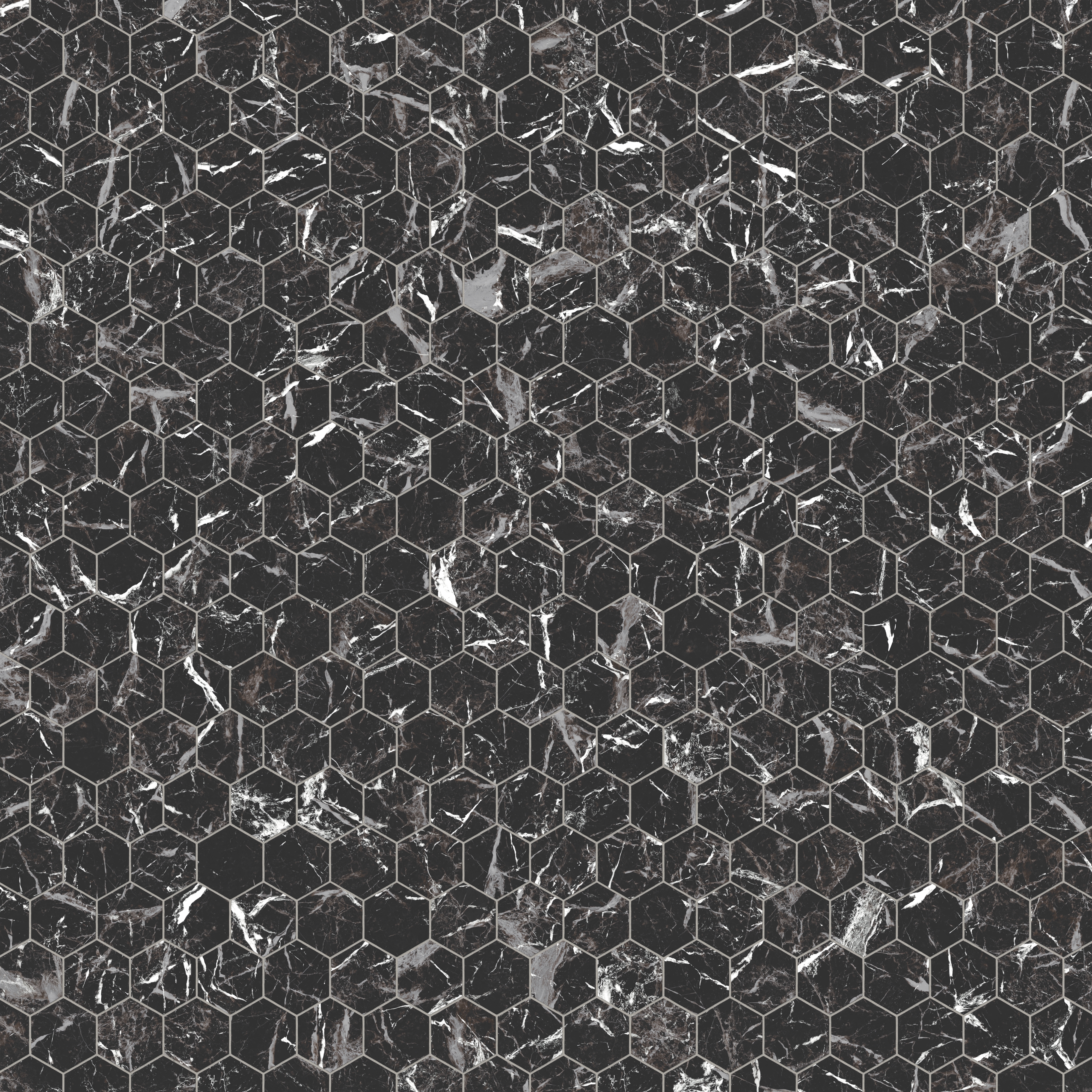Blair 3 x 3 Matte Porcelain Hexagon Mosaic Tile in Marmo Black
