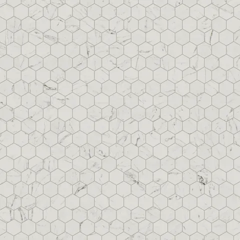 Blair 3 x 3 Polished Porcelain Hexagon Mosaic Tile in White Carrara