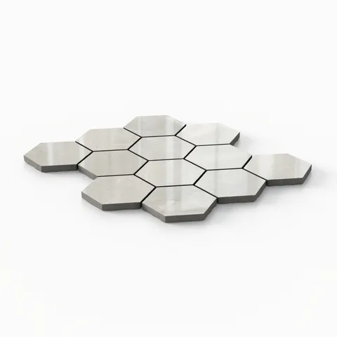 Blair 3 x 3 Polished Porcelain Hexagon Mosaic Tile in Oniciata Beige