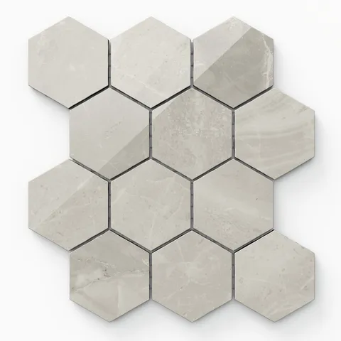Blair 3 x 3 Polished Porcelain Hexagon Mosaic Tile in Oniciata Beige