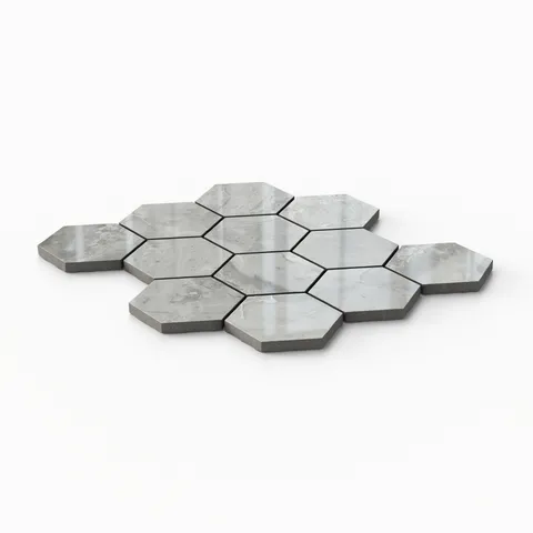 Blair 3 x 3 Polished Porcelain Hexagon Mosaic Tile in Oniciata Grey