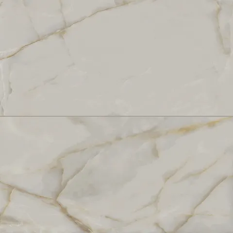 Astrid 24x48 matte porcelain tile in oyster, featuring soft white and beige tones with subtle golden veining and a refined stone-like appearance.