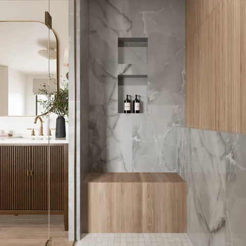 Astrid 24 x 48 Polished Porcelain Tile in Slate
